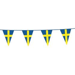 Vlaggenlijn Zweden - 10 Meter Zweden - Zweedse vlag decoratie - Zweedse versiering vlaggetjes - Per stuk 10 meter vlaggenlijn