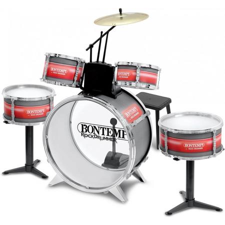 Met.silver drum set 6 pcs with stool