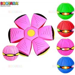 Booyaka® UFO Bal Roze - Frisbee- UFO bal met lichtjes – LED – Flying saucer ball – Flat ball disc – Schijf – Speelbal - Strandbal
