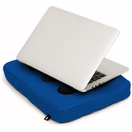 Bosign laptop kussen blauw/zwart - siliconen doppen voor luchtafvoer - 37 x 27 x 6 cm