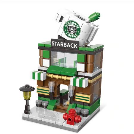 Bouw Blokken mini koffie huis - bouw speelgoed - compatibel met andere blokken merken zoals lego - Mini winkel straat - Gratis verzenden