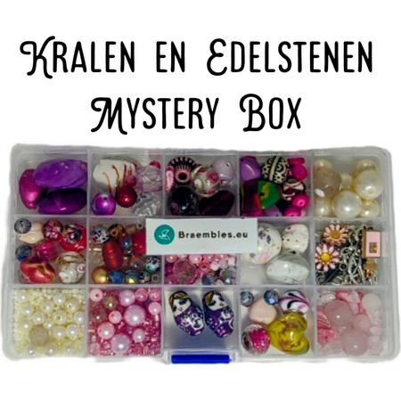 Kralen - en - Edelstenen - Mystery box - met - Rozenkwarts - een Hele Liefdevolle Edelsteen - met - Venetiaanse Kralen - Tsjechische Kralen - Bedels - Parels - en Nog Veel Meer! - Kralendoos - Sieraden -