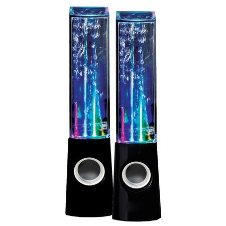 Dancing Water Speaker Zwart - LED Luidspreker Voor Smartphone / iPhone / Computer / PC / Laptop / Tablet - 2 Stuks