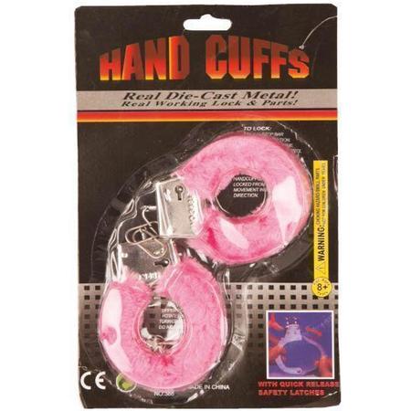 Handboeien pluche roze - Love Cuffs