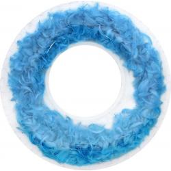 ✿Brenlux ® Opblaasbaar waterspeelgoed - Zwemband - Opblaasbare ring met pluimen - Trendy zwembadspeelgoed - Ronde opblaasbare ring met echte pluimen in - Grote opblaasbare ring van 90 cm - Zwembadring met veren