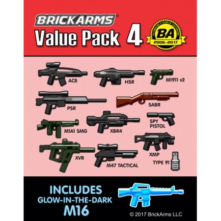 BrickArms Value Pack 4 wapen set voor LEGO Minifigures