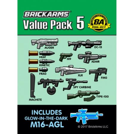 BrickArms Value Pack 5 wapen set voor LEGO Minifigures