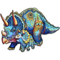 Brickkies®, Triceratops Dinosaurus, Jigsaw puzzle, houten puzzel, A3, maat L, 42 x 31 cm, 300 stukjes