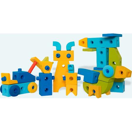 Bright Day Small Blocks - Constructiespeelgoed - EVA foam bouwblokken - 100 onderdelen - voor kinderen vanaf 3 jaar - STEM