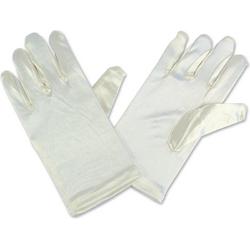 Gebroken witte satijnen handschoenen voor kinderen