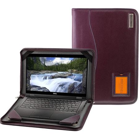 Broonel - Contour Series - Paars zware lederen beschermhoes compatibel met de Dell Inspiron 15-5570 Laptop 15.6 