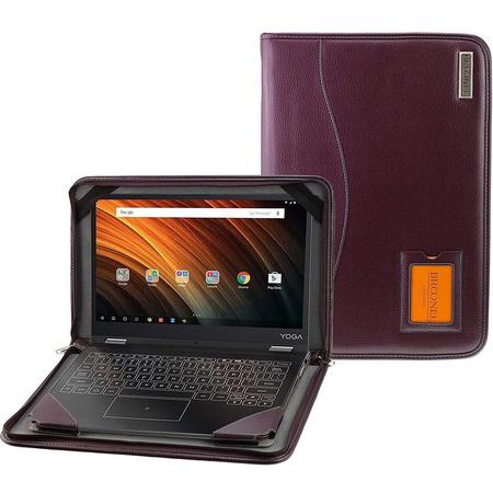 Broonel - Contour Series - Paars zware lederen beschermhoes compatibel met de Lenovo ThinkPad L390 Yoga 13.3 2-in-1 Laptop