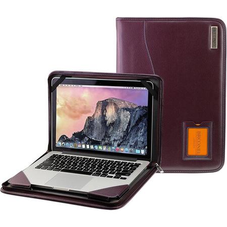 Broonel - Contour Series - Paars zware lederen beschermhoes compatibel met de Samsung Chromebook XE303C12-A01UK 11.6-inch Laptop