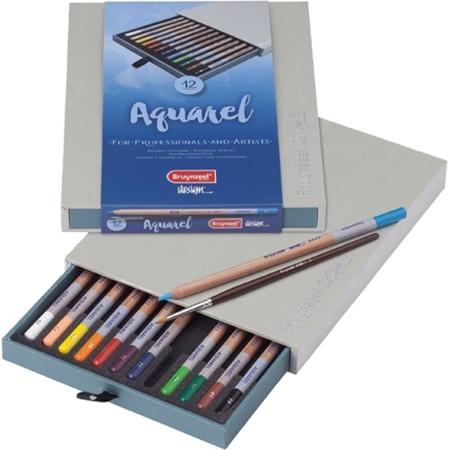 Design Aquarel box 12 aquarelpotloden met penseel