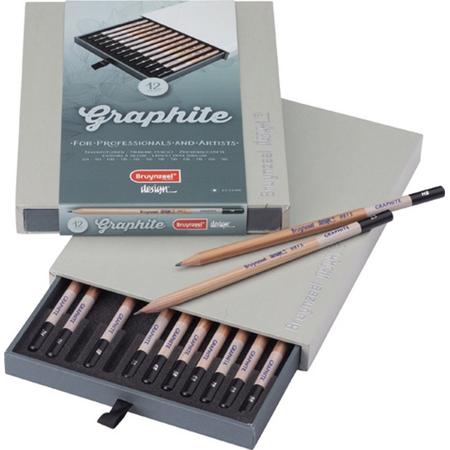 Design Graphite box 12 grafietpotloden diverse hardheden 2H t/m 9B