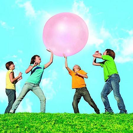 Bubbel bal 70 cm - kinderen buitenspeelgoed - geel/blauw/roze
