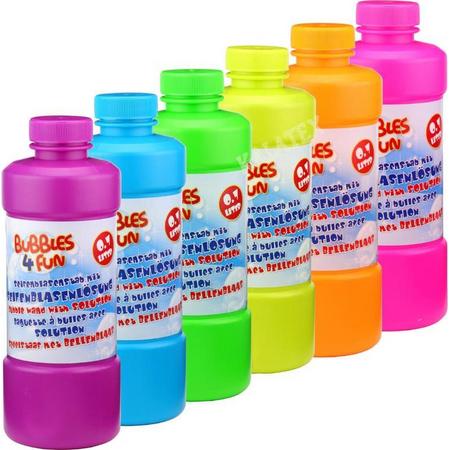Bellenblaasvloeistof - Zeepbellen -  Navulling bellenblaasflesje - 6 x 0,7L - Voordeelverpakking - Bellenblaas