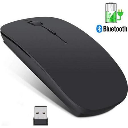 BUBM Draadloze Muis Laptop - Stille Muis Draadloos - Bluetooth - Draadloze Bluetooth Muis - Bluetooth Muis Draadloos - Silent Mouse - Zwarte Muis - Draadloze USB Muis - USB Receiver