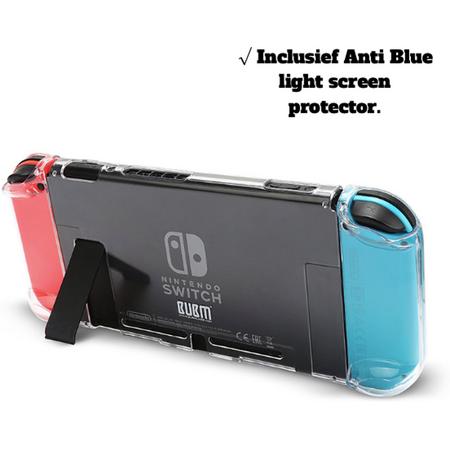 Nintendo Switch transparent case - afneembaar - clear case - Harde Bescherm Case Transparant - Inclusief anti blue light screen protector