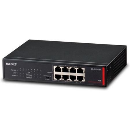 Buffalo BS-GU2008P Unmanaged L2 Gigabit Ethernet (10/100/1000) Zwart