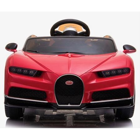 Elektrische Kinderauto Bugatti Chiron 12V met Afstandsbediening - Rood