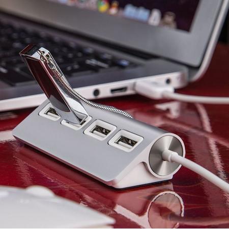 Premium USB HUB - 11 Inch Afgevlakte HUB - 4 Poorts - Geschikt voor oa iMac, macBook, iPhone, iPad, PC, Laptop