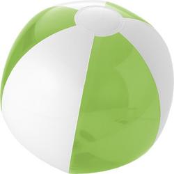 1x Opblaasbare strandballen groen/wit 30 cm - Buitenspeelgoed waterspeelgoed opblaasbaar
