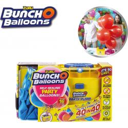 Bunch O Balloons Kit – 16 blauwe ballonnen met elektrische pomp – zelfsluitende ballonnen, feestversiering, ballonnentros