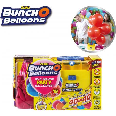 Bunch O Balloons Kit – 16 roze ballonnen met elektrische pomp – zelfsluitende ballonnen, feestversiering, ballonnentros