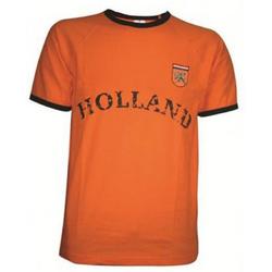 Retro T-shirt Oranje - EK/WK Nederlands Elftal - Voetbal met Holland logo - maat M