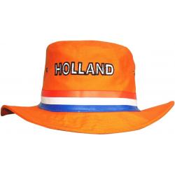 Zomerhoed Oranje voorzien een borduring “HOLLAND” - Fanartikel