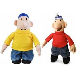 Pluche poppen Buurman en Buurman Mat en Pat 25 cm - Tv-serie/tv-personages knuffel speelgoed poppen