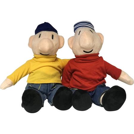 Twee poppen Buurman & Buurman zittend - pluche 35cm