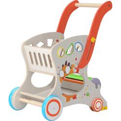 Buxibo - Houten Loopwagen - Loopstoeltje - Baby Walker - Speelgoed voor Fysieke Ontwikkeling - Multicolor