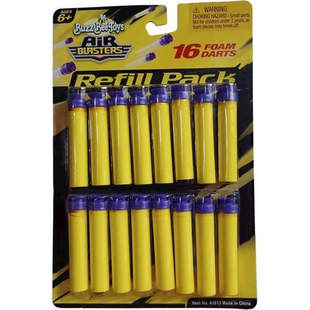 Buzz Bee Toys  - 16 Foam darts - refil pack - past in ieder foam gun - soort nerf