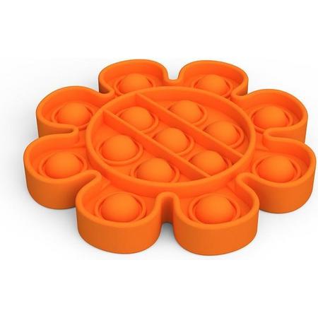 By Qubix - Pop it fidget toy - Bloem - Oranje - fidget toy van hoge kwaliteit!