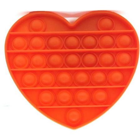 By Qubix - Pop it fidget toy - Hartje  - Oranje - fidget toy van hoge kwaliteit!