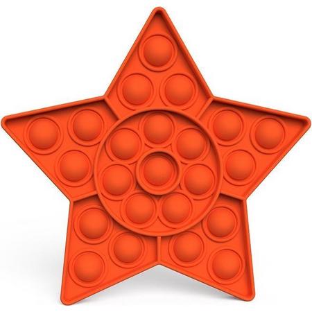 By Qubix - Pop it fidget toy - Ster - Oranje - fidget toy van hoge kwaliteit!