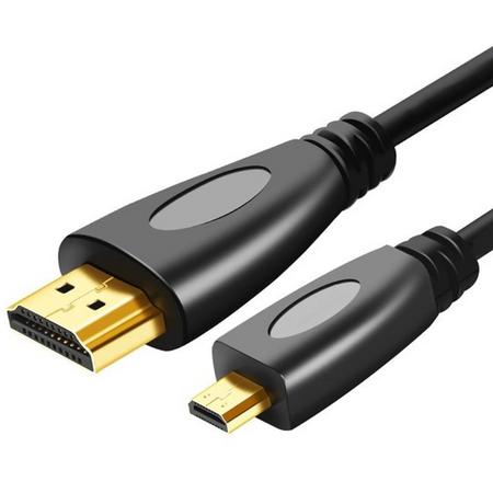 HDMI kabel 1.8 meter - HDMI Male naar Micro HDMI kabel geschikt voor GoPro, cameras etc - HDMI 1.4 versie - High Speed 1080P - Black edition