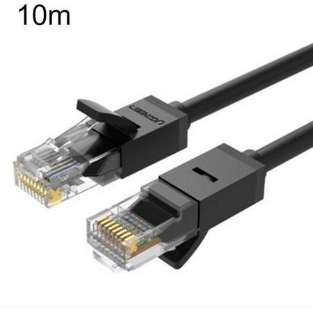 Internet kabel van By Qubix - 10m UGREEN serie CAT6 Rond Ethernet netwerk kabel (1000Mbps) - Zwart