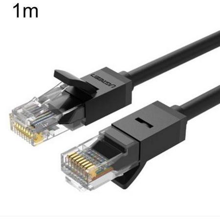 Internet kabel van By Qubix - 1m UGREEN serie CAT6 Rond Ethernet netwerk kabel (1000Mbps) - Zwart