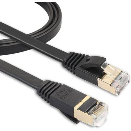 Internetkabel van By Qubix - 1 meter - zwart -  CAT7 ethernet kabel - RJ45 UTP kabel met snelheid 1000mbps - Netwerk kabel van hoge kwaliteit!