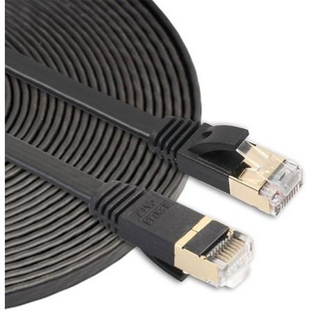 Internetkabel van By Qubix - 10 meter - zwart -  CAT7 ethernet kabel - RJ45 UTP kabel met snelheid 1000mbps - Netwerk kabel van hoge kwaliteit!
