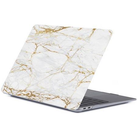 MacBook Pro touchbar 13 inch case - Marble witgoud