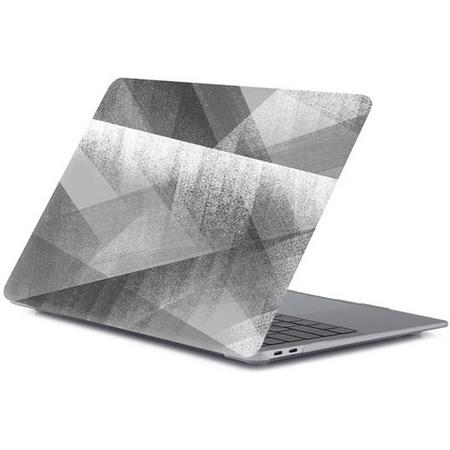 MacBook case van By Qubix - Geschikt voor MacBook Air 13 inch case 2018 - Kleur: Donkergrijs abstract (A1932, touch id versie)