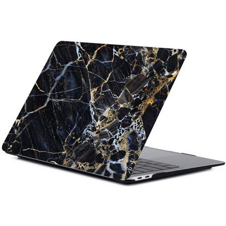 MacBook case van By Qubix - Geschikt voor MacBook Air 13 inch case 2018 - Kleur: Marble zwartgoud  (A1932, touch id versie)