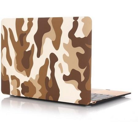 Macbook 12 inch case van By Qubix - Camo bruin - Macbook hoes Alleen geschikt voor Macbook 12 inch (model nummer: A1534, zie onderzijde laptop) - Eenvoudig te bevestigen macbook cover!