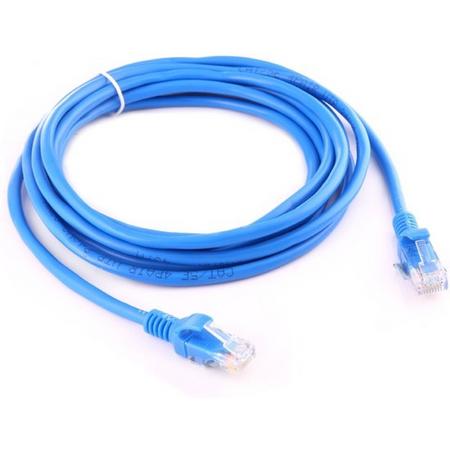 internetkabel van By Qubix - 3 meter - blauw -  CAT5E ethernet kabel - RJ45 UTP kabel met snelheid van 1000Mbps - Netwerk kabel van hoge kwaliteit!