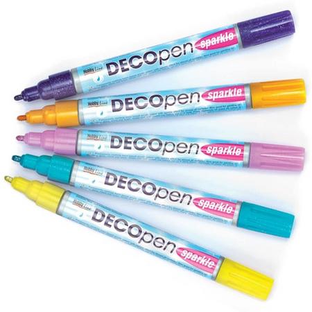 Deco-pennen met glinsterende parelmoer acrylverf  (Pakket A)