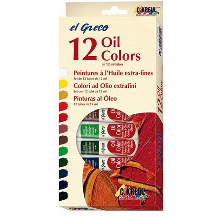 Kreul EL GRECO Oil Colors set - 12 tubes van 12 ml